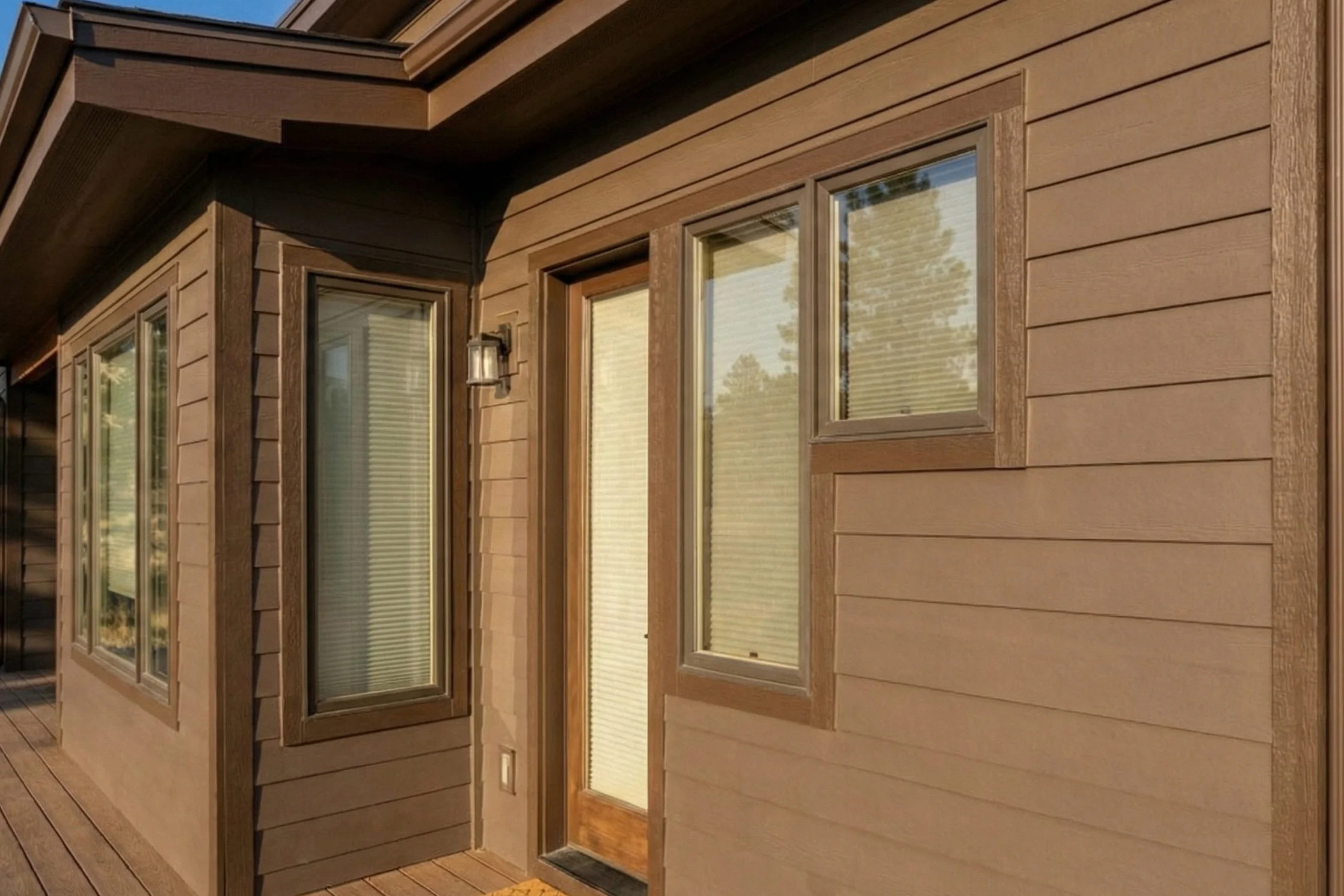 Detail view of fiber-cement siding